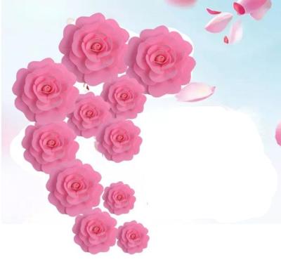 China Giant Rose Flower Wall PE Foam Plant Artificial PE Foam Flower For Sale for sale