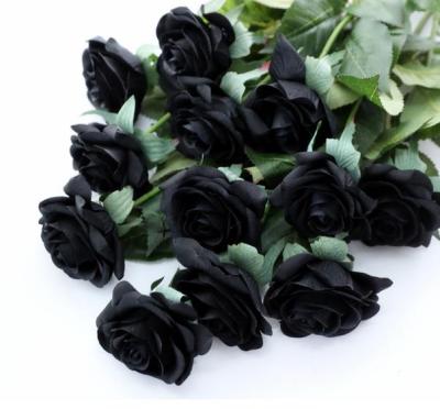 China Black Rose Flower Eco-friendly Wholesale Natural Rose Artificial Real Touch Flower for sale