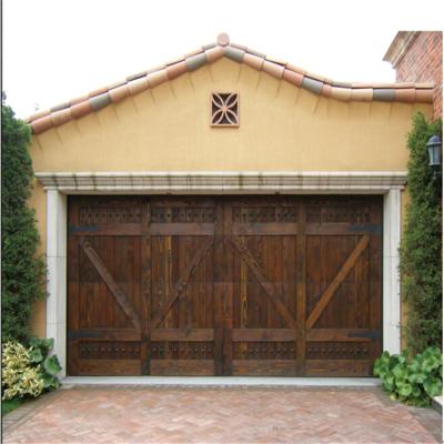 China Automatic Expensive Teak Entrance Double Main Garage Door And Windows for sale