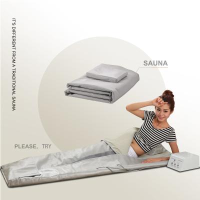 China Latest OED/ODM High End Beauty 3 Zone Anti-Puffiness Far Infrared Sauna Blanket For Women Body Training for sale