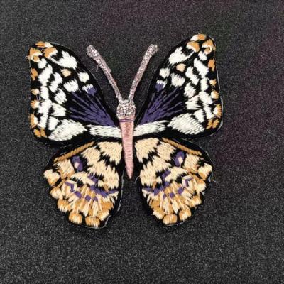 China 2020 wholesale handmade factory embroidery thread butterfly shape patch garment ornament for sale