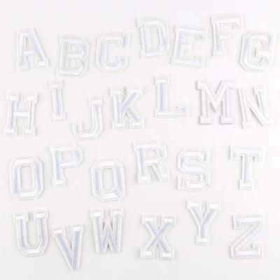 China Other Stock Multi Color 26 Alphabet Iron On Embroidery Letter Patch for sale