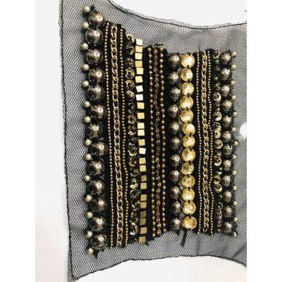 China 2019 Beautiful Ornament Handcrafted Accessories with Beads and Rhinestone for Clothing Cuff CUL-OA009 for sale