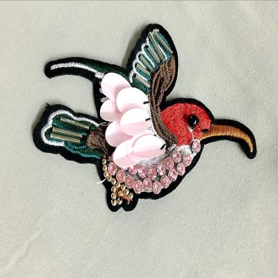 China 2020 Factory Fashion Sequins Bird Shape Ornament Handmade Beading Garment Accessories 3D Applique for sale