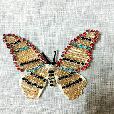 China 2020 New Style Butterfly Brooch Animal Shaped DIY Applique DIY Hand Made Beading Garment Ornament for sale