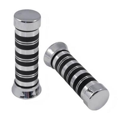 China Motorcycle Handle Grip Chrome Handlebar Grips Rubber/Aluminum Universal For Harley,Motorcycle Brass Grips For Handle Bar for sale