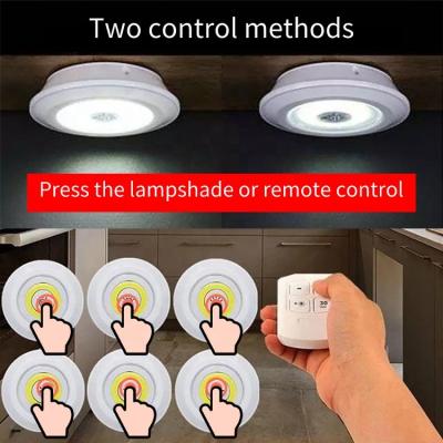 China Modern Battery Operated LED Under Cabinet Night Light Remote Control COB LED Puck Lights for sale