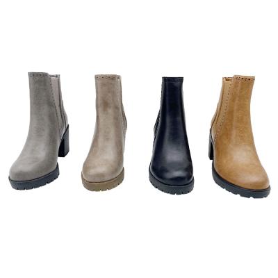 China Other Factory Wholesale Brown Woman PU Leather Martin Boots High Quality Women Boots Shoes Short Boots Zippered Luxury Western Booties for sale