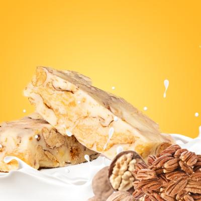 China Factory direct sales natural healthy hard chewy walnut nougat soft sweet nougat for sale