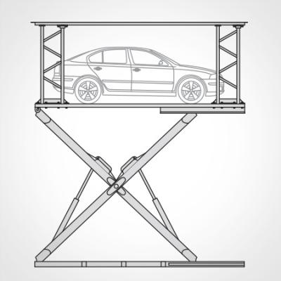 China Hydraulic Bottom Lift Car Parking Platform Vehicle Scissor Lift Car Lift 5t for sale