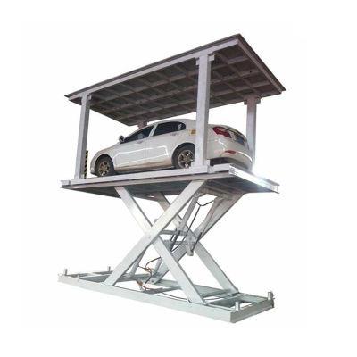 China Double Platform Customizable Hydraulic Car Lift Stationary Underground Garage Car Scissor Lift For Home Garage 5t for sale