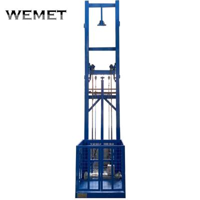 China Building Material Shops Warehouse Small Goods Lift Hydraulic Single Guide Double Lift Wall Mounted Industrial Lifts Cargo Elevator for sale