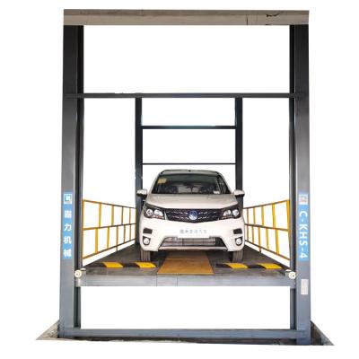 China Single Car Parking System 3600kg Capacity Hydraulic Vertical 4 Post Car Parking Lift 3000mm*6000mm for sale