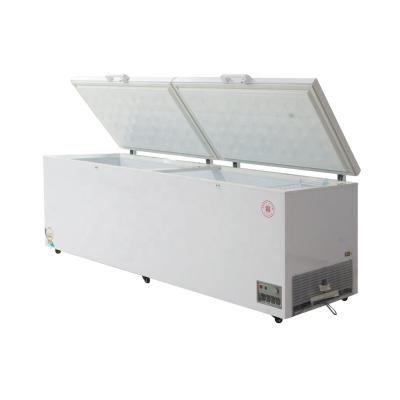 China 550 PHIYOND Because / BD698 550L White Commercial Double Door Horizontal Top Open Freezer for sale