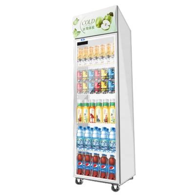 China PHIYOND PJYL-600 360L Single-Temperature Single Glass Door Beverage Display Freezer Upright Beverage Cooler Beer Fridge for sale