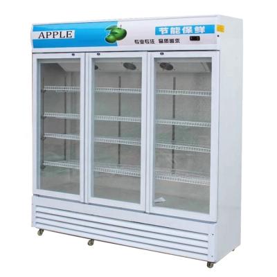 China PHIYOND PJYL-1800 976L Three Upright Single-Temperature Glass Door Wine and Beverage Coolers Beverage Cooler Refrigerator for sale