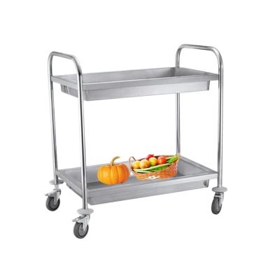 China Mordern PHIYOND 2-Tier Stainless Steel Commercial Serving Cart for sale