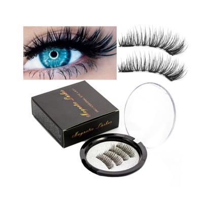 China Natural False Eyelashes Magnet Long Natural Handmade Magnetic Eyelashes 3D Magnetic Lashes Lashes With Gift Box for sale