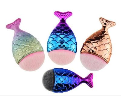 China Makeup Brush Mermaid Base Makeup Brush Lovely Fish Shaped Powder Blusher Brushes Cosmetic Makeup Tool for sale