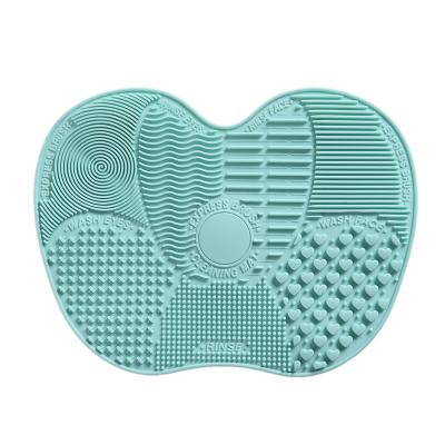 China Angular Blush Silicone Makeup Brush Cleaning Mat Sucker Scrubber Board Washing Cosmetic Brush Cleaner Tool for sale