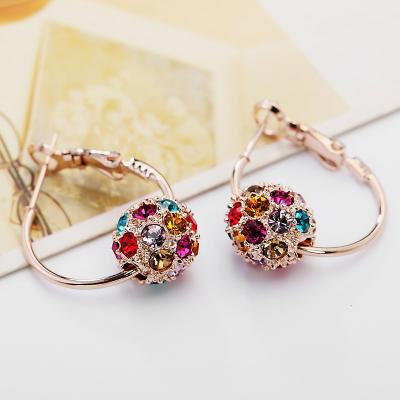 China /High Quality Fashion Crystal Ball Gold /Silver Stud Earrings For Woman Party Wedding Jewelry Boucle D'oreille Femme for sale