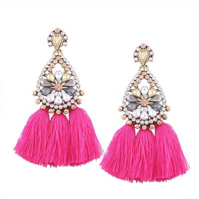 China / Tassel Earrings For Women Cute Bohemia Boho Vintage Drop Earrings Fashion Female Jewelry Alloy Crystal Earrings Big Large for sale