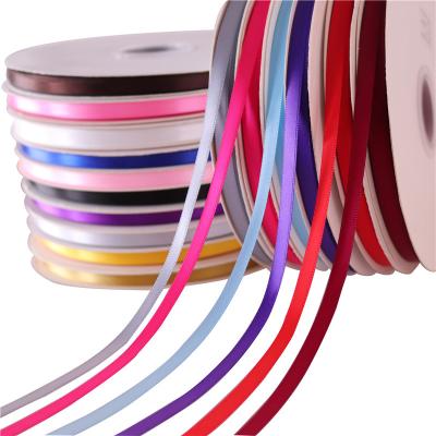 China Sustainable 100 yards diy satin ribbon gift ribbon/Christmas wholesale decoration wrapping roll roll fabric 6mm for sale