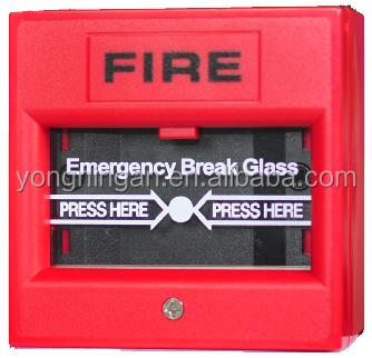 China FIRE Fire Equipment 220V Glass Break Unit Manual Fire Alarm Call Point for sale