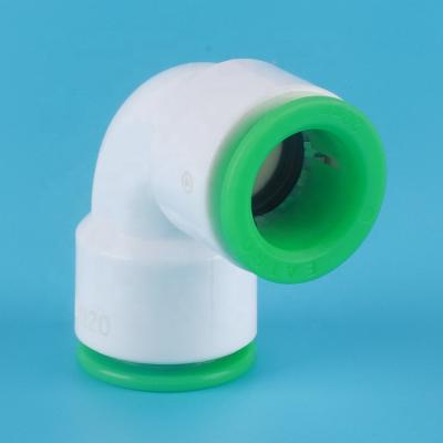 China Plastic RPV L Type PPR Pipe Union Plastic Quick Loading Round Elbow Pipe Convenient Connectors for sale