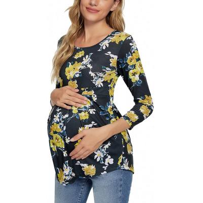 China Pregnant Radiation Protection Maternity Clothes Autumn Long Sleeved Waist Slimming Radiation Protection Custom Printing Logo Dress Pregnancy Women Blouse Tops for sale