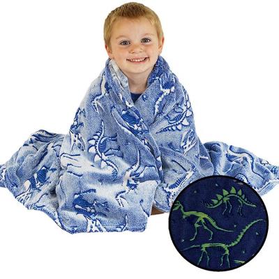 China Anti-pilling 50 x 60 Inch Popular Blue Super Soft Printed Bright Flannel Fleece Blanket for sale