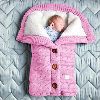 China Antibacterial Outdoor Newborn Organic Cotton Knitted Baby Kids Wrap Sleeping Bag In Stock for sale