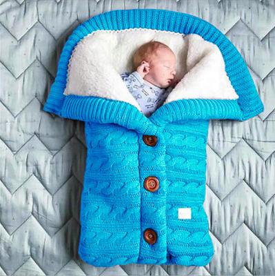 China Hot Sale 1.0 Antibacterial Merino Adiathermal Power Knit Baby Newborn Sleeping Bag Wrap Envelope for sale