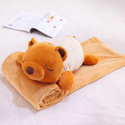 China Hot sale anti-pilling stuffed bear toys pet cartoon animal pillow cover with plush toy for sale