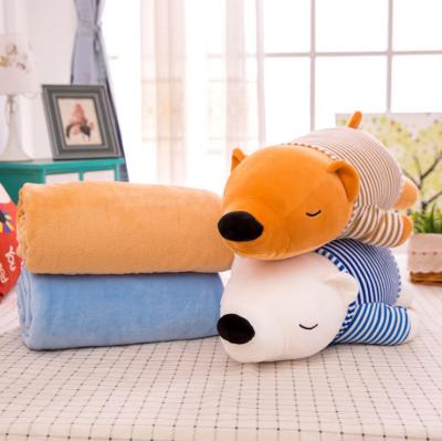 China Anti-pilling Lovely Plush Running Baby Or Adults Sleep Toy Pillow Blanket For Children for sale