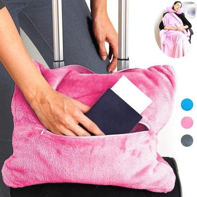 China Minky high quality portable luggage travel business anti-pilling lumbar pillow with cover for sale