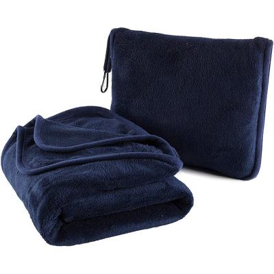 China Soft Wholesale Anti-pilling Air Conditioning Travel Luggage Customize 2 In 1 Fleece Blanket Pillow for sale