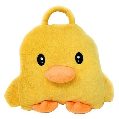 China Anti-pilling OEM Wholesale Duck Shape 3 in 1 Baby Animal Pillow and Blanket Set for sale