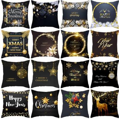 China Hot Selling Decorative Whetstone Christmas Black Chair Seat Sofa Cover Case With Cushion Cover for sale