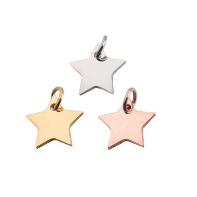 China Environmental Friendly DIY Stainless Steel Jewelry Accessories High Polished Small Star Pendant Charms for sale