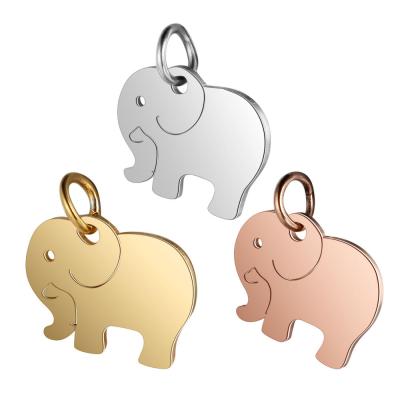 China Environmentally Friendly Stainless Steel Jewelry DIY Small Animals Elephant Fully Polished Pendant for sale