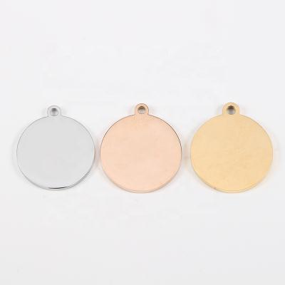 China Environmental Friendly Mirror Polished Stainless Steel Round Jewelry Blank Stamp Pendant 19mm Charms for sale