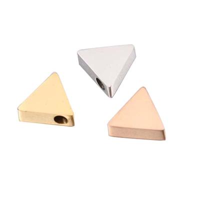 China Environmental Friendly 8mm Mirror Polished Gold Plated Stainless Steel DIY Jewelry Small Triangle Charms for sale