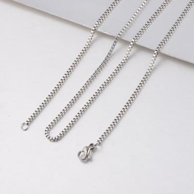 China Environmental Friendly Stainless Steel 1.5mm Thickness 50cm Jewelry Findings 20inches DIY Box Chain Necklace for sale