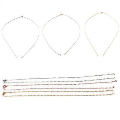 China Environmental Friendly 1.5mm Stainless Steel DIY Chain Necklace For DIY Connector 44mm Jewelry Findings 3 Colors for sale