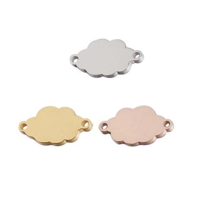 China Environmental Friendly Stainless Steel Mirror Polished Cloud Connectors Charms For DIY Bracelet Making for sale