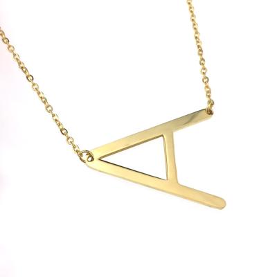 China Environmental Friendly Hot Sales 26 English Letters Gold Plated Stainless Steel Alphabet Necklace for sale