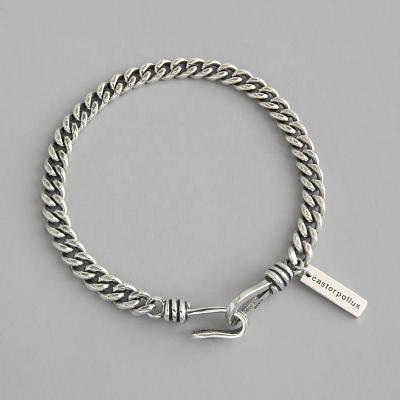 China 16/17cm Couple Bracelets 925 FASHIONABLE Sterling Silver Jewelry Simple Chain Bracelet for sale