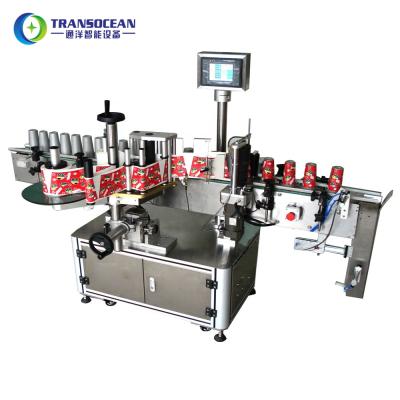 China CLOTHING Front Back Double Side Round Tapered Bottle Labeling Machine for sale