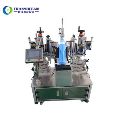 China Semi Automatic Double Side Liquor CLOTHING Laundry Detergent Liquid Shampoo Bottle Labeling Machine for sale